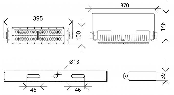İyi Fiyat 100W Modül Fırtına Işıkları IP65 Su geçirmez Yüksek Stadyum Mast Işık Yansıtıcıları 13