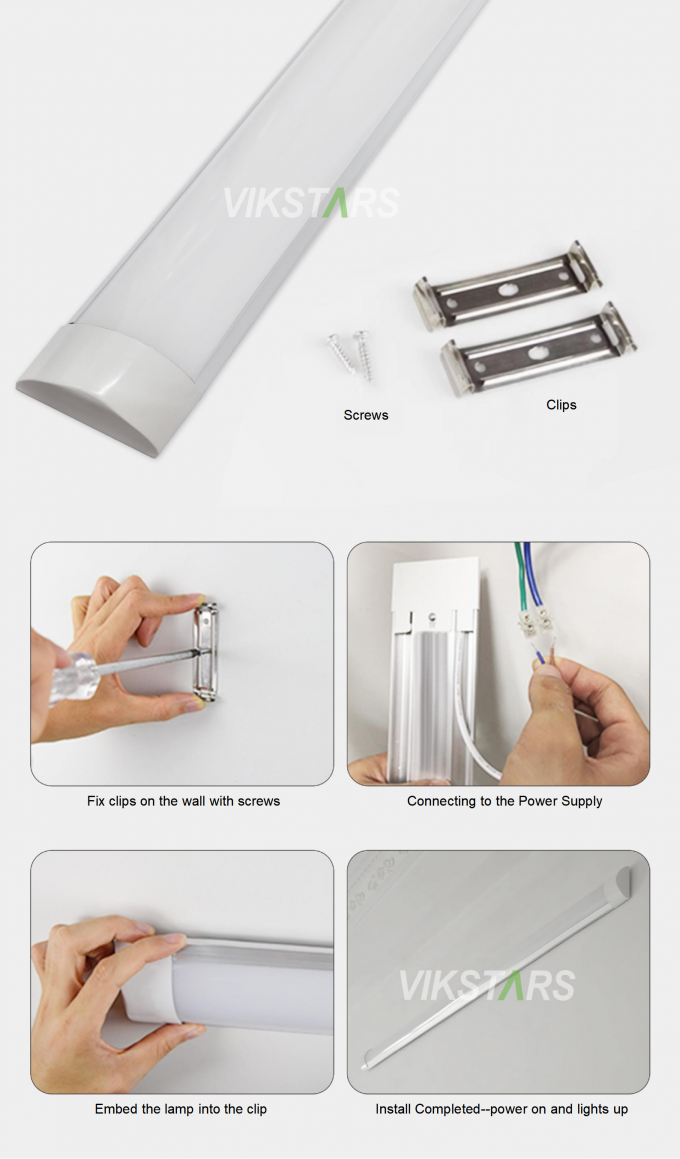 En iyi fiyat 18W 28W 36W LED Temizlik Lampuları İçerideki Süpermarket Hastane Ofisi Doğrusal Işıklar 8