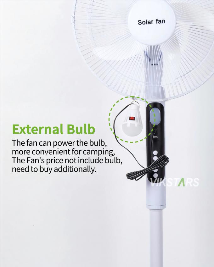 Açık Hava Camping Balıkçılığı için Işık Enerji tasarrufu ile 16 inçlik Solar Standing Fan 13