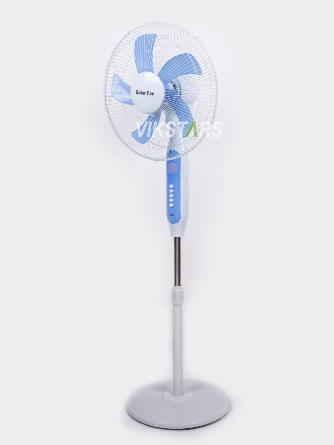 Sıcak Satış 5 bıçaklı 16 inç şarj edilebilir güneş durma fanı LED ışığı ile panel ve batarya stand taban güneş fanı 20
