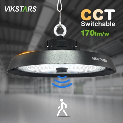 170lm/w Yüksek Lumen UFO Yüksek Bay Işıkları 3CCT Desteği Hareket Sensörü Depo Endüstriyel Lambalar