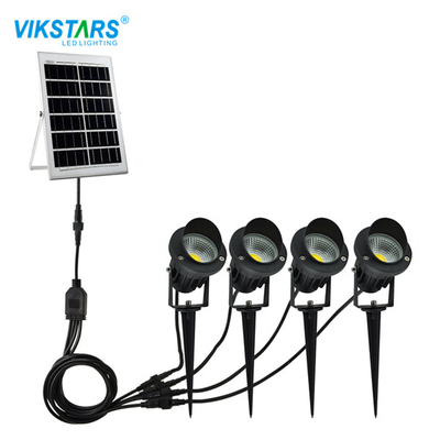 Avlu avlusu için 4x5W Spikes Güneş Enerjili Spot Bahçe Işıkları